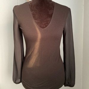 Armani Exchange fitted mesh sleeve top